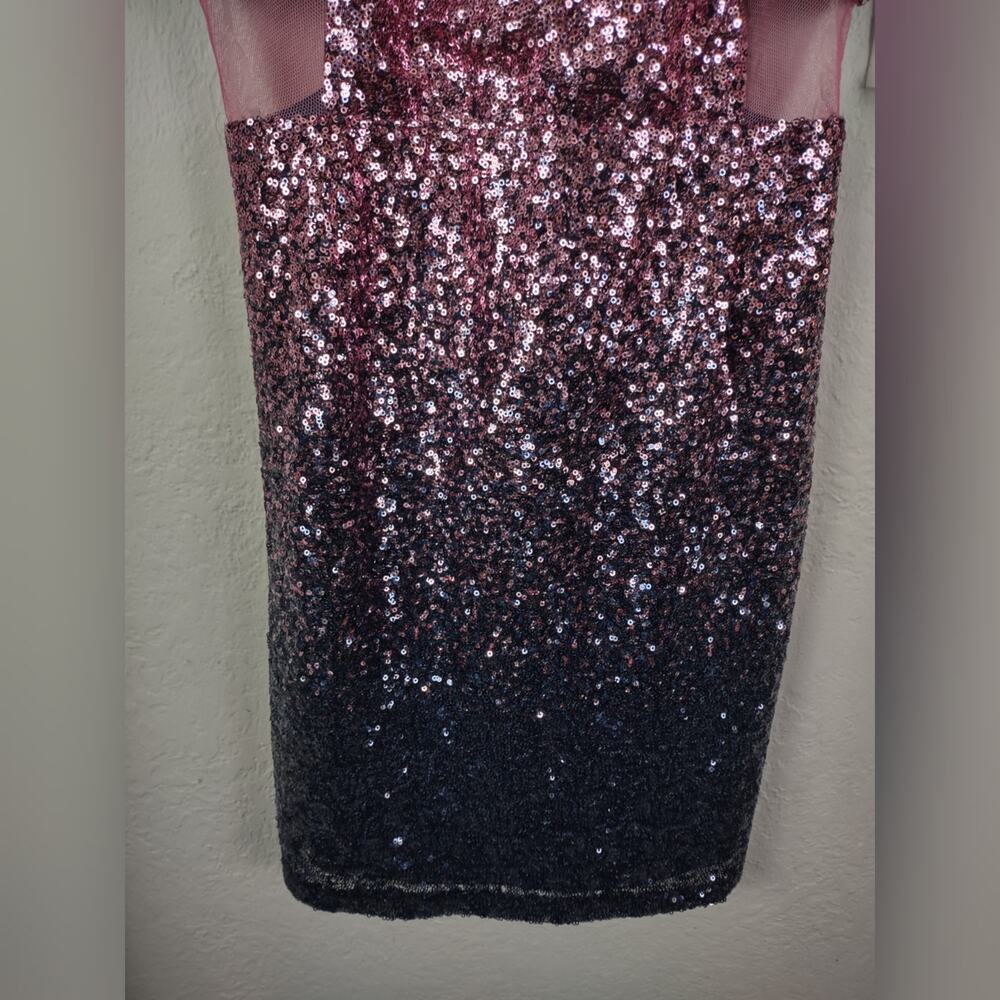 Dear Moon Ombre Sequin Sleeveless Bodycon Sheath Dress Size 7 Flawed - Picture 14 of 16